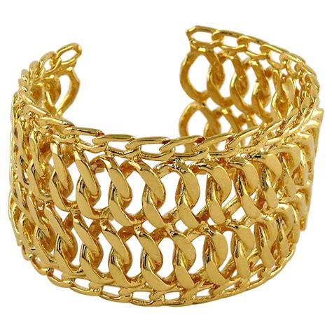 vintage chanel gold cuff bracelet